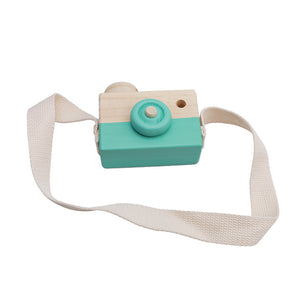 Cute Wooden Toy Camera Baby Kids Hanging Camera Photography Prop Decoration Children Educational Toy Birthday Christmas Gifts - giftsboxes